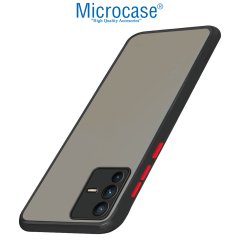 Microcase Vivo V23 5G London Serisi Darbeye Dayanıklı Kılıf - Buzlu Siyah