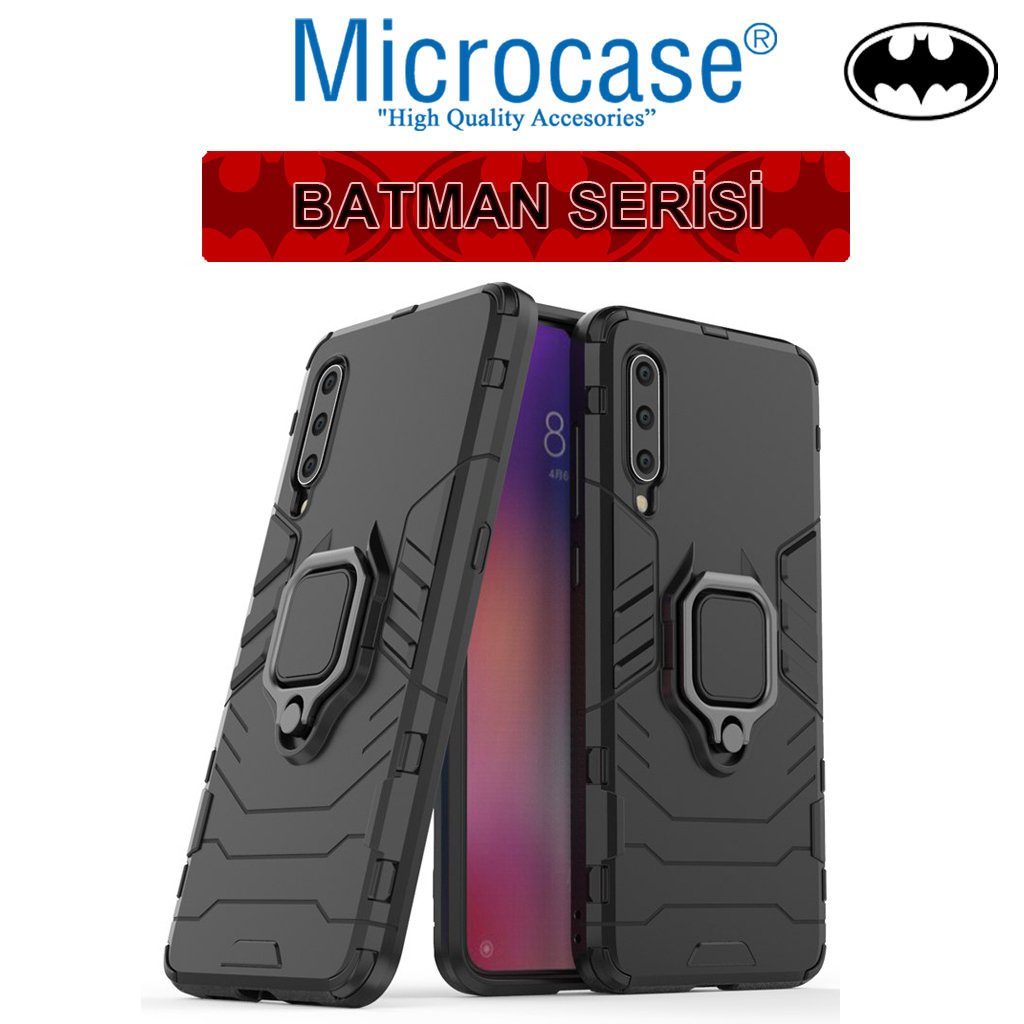 Microcase Xiaomi Mi 9 SE Batman Serisi Yüzük Standlı Kılıf