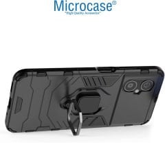 Microcase Xiaomi Redmi Note 11R (Global) Batman Serisi Yüzük Standlı Armor Kılıf - Siyah AL3349