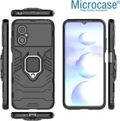 Microcase Xiaomi Redmi Note 11R (Global) Batman Serisi Yüzük Standlı Armor Kılıf - Siyah AL3349