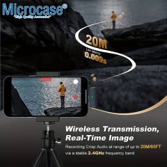 Microcase Lightning Girişli Tekli Profesyonel Wireless Kablosuz Yaka Mikrofonu Lavalier - AL4117