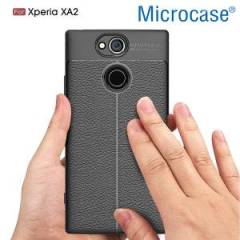 Sony Xperia XA2 Leather Effect Tpu Silikon Kılıf