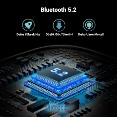 Microcase Ses Alıcı Verici Bluetooth Dönüştürücü  5.4 – 2’si 1 Arada AUX Adaptör, USB-C Şarj,Araç & Ev Hoparlör için Kablosuz Müzik Adaptörü - AL5781
