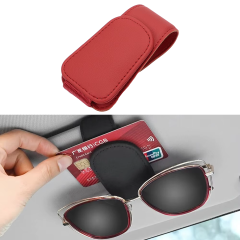 Microcase Universal Suni Deri Oto Güneş Gözlük Tutucu Askılık Mıknatıslı - AL5240