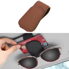 Microcase Universal Suni Deri Oto Güneş Gözlük Tutucu Askılık Mıknatıslı - AL5240