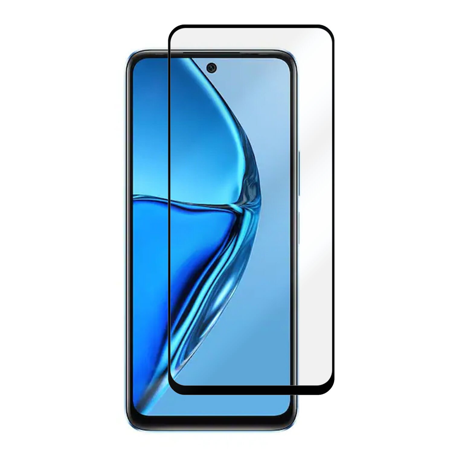 Microcase Infinix Hot 20 ile uyumlu Tam Kaplayan Çerçeveli Tempered Ekran Koruyucu - Siyah AL3276