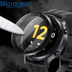 Microcase Realme Watch S Tam Kaplayan Kavisli Ekran Koruyucu 3D Pet Film - Siyah