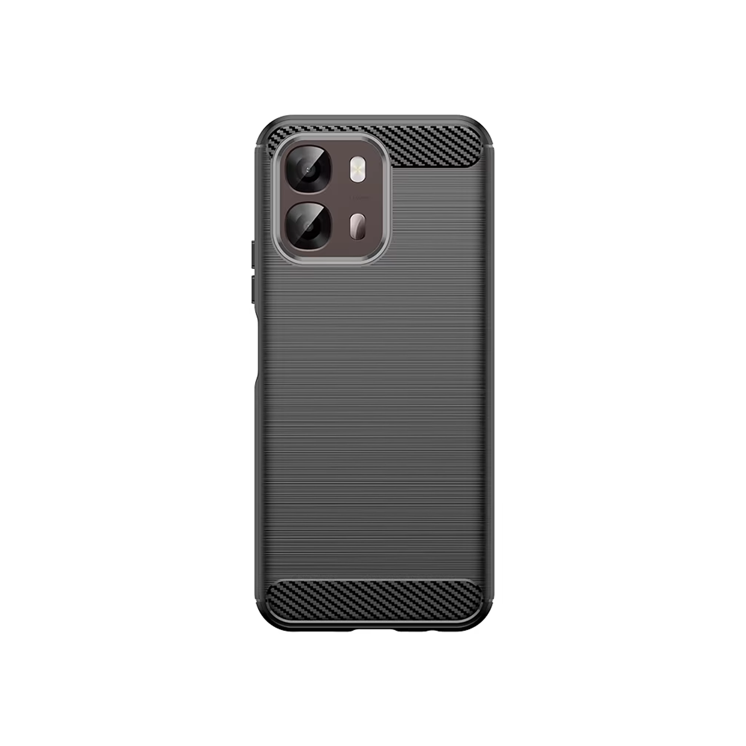 Microcase OPPO A6T 5G ile Uyumlu Brushed Carbon Fiber Silikon Kılıf - Siyah AL3332