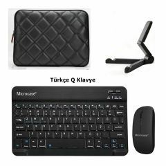 Microcase Honor Pad 8 12 inch  Tablet Çanta+Türkçe Bluetooth Klavye+Mouse+Tablet Standı-AL8124