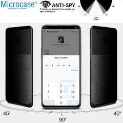 Microcase Xiaomi Redmi Note 8 Pro Privacy Gizlilik Filtreli Tam Kaplayan Tempered Cam - Siyah