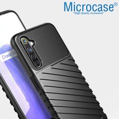 Microcase Realme 6 Thunder Serisi Darbeye Dayanıklı Silikon Kılıf - Siyah