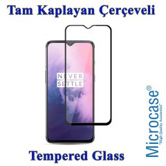 Microcase OnePlus 7 Batman Serisi Yüzük Standlı Armor Kılıf - Siyah + Tam Kaplayan Çerçeveli Cam