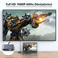 Microcase USB 3.0 - HDMI VGA Adaptörü, USB'den VGA'ya HDMI Dönüştürücü Monitör Ekranı Video Adaptörü Dönüştürücü ile Uyumlu - AL5862