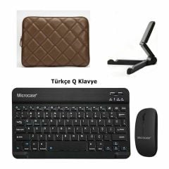 Microcase Huawei Matepad Pro 12.6 Tablet Çanta+Türkçe Bluetooth Klavye+Mouse+Tablet Standı-AL8124
