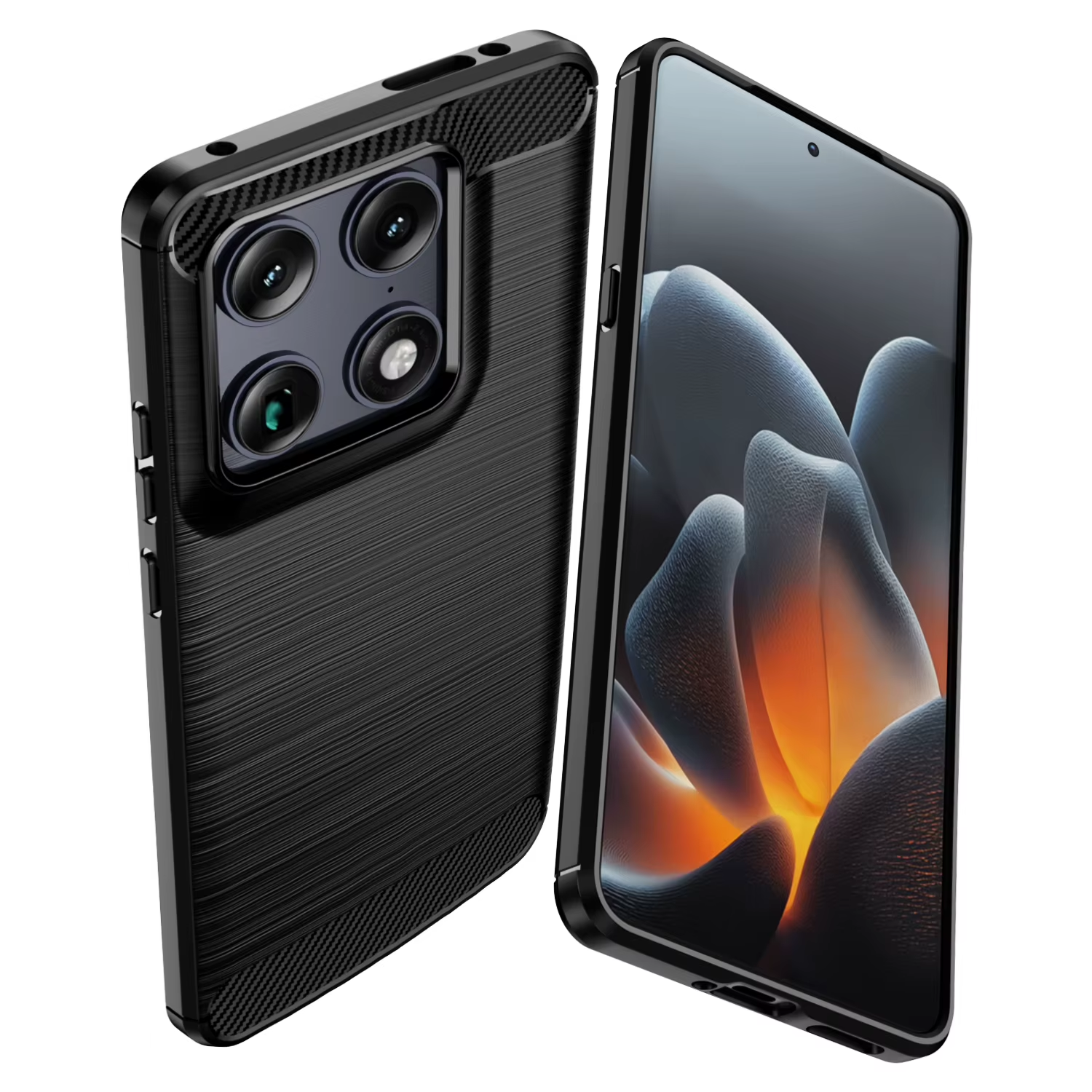 Microcase Motorola Edge 70 / X70 Air 5G ile Uyumlu Brushed Carbon Fiber Silikon Kılıf - Siyah AL3332