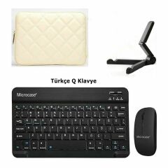 Microcase ipad pro 12.9 inch Tablet Tablet Çanta+Türkçe Bluetooth Klavye+Mouse+Tablet Standı-AL8124