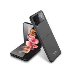 Microcase Samsung Galaxy Z Flip 3 için Mat Yüzey Sert Plastik Kılıf - Siyah