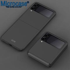 Microcase Samsung Galaxy Z Flip 3 için Mat Yüzey Sert Plastik Kılıf - Siyah