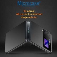 Microcase Samsung Galaxy Z Flip 3 için Mat Yüzey Sert Plastik Kılıf - Siyah