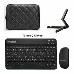 Microcase ipad pro 12.9 inch Tablet Tablet Çanta+Türkçe Bluetooth Klavye+Mouse+Tablet Standı-AL8124