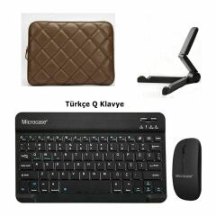 Microcase Samsung S8 Ultra SM-T900 14.6 inch Tablet Tablet Çanta+Türkçe Bluetooth Klavye+Mouse+Tablet Standı-AL8124