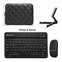 Microcase Samsung S8 Ultra SM-T900 14.6 inch Tablet Tablet Çanta+Türkçe Bluetooth Klavye+Mouse+Tablet Standı-AL8124