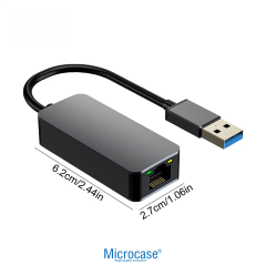 Microcase USB to RJ45 2.5G Ultra Hızlı Gigabit Ethernet Adaptörü Alüminyum Kasa - AL5855