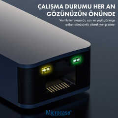 Microcase USB to RJ45 2.5G Ultra Hızlı Gigabit Ethernet Adaptörü Alüminyum Kasa - AL5855