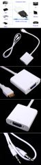 Mini HDMI To VGA + Ses Çevirici Adaptör Kablo