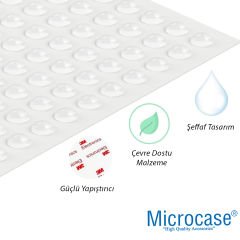 Microcase Yapışkanlı Darbe Önleyici Kaymaz Silikon Yumşak Jel Top Seti 100'lü Şeffaf-AL4952