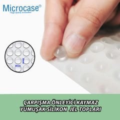 Microcase Yapışkanlı Darbe Önleyici Kaymaz Silikon Yumşak Jel Top Seti 100'lü Şeffaf-AL4952
