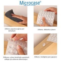 Microcase Yapışkanlı Darbe Önleyici Kaymaz Silikon Yumşak Jel Top Seti 100'lü Şeffaf-AL4952