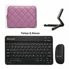 Microcase Samsung Tab S9/S9 plus 12.4 inch  Tablet Tablet Çanta+Türkçe Bluetooth Klavye+Mouse+Tablet Standı-AL8124