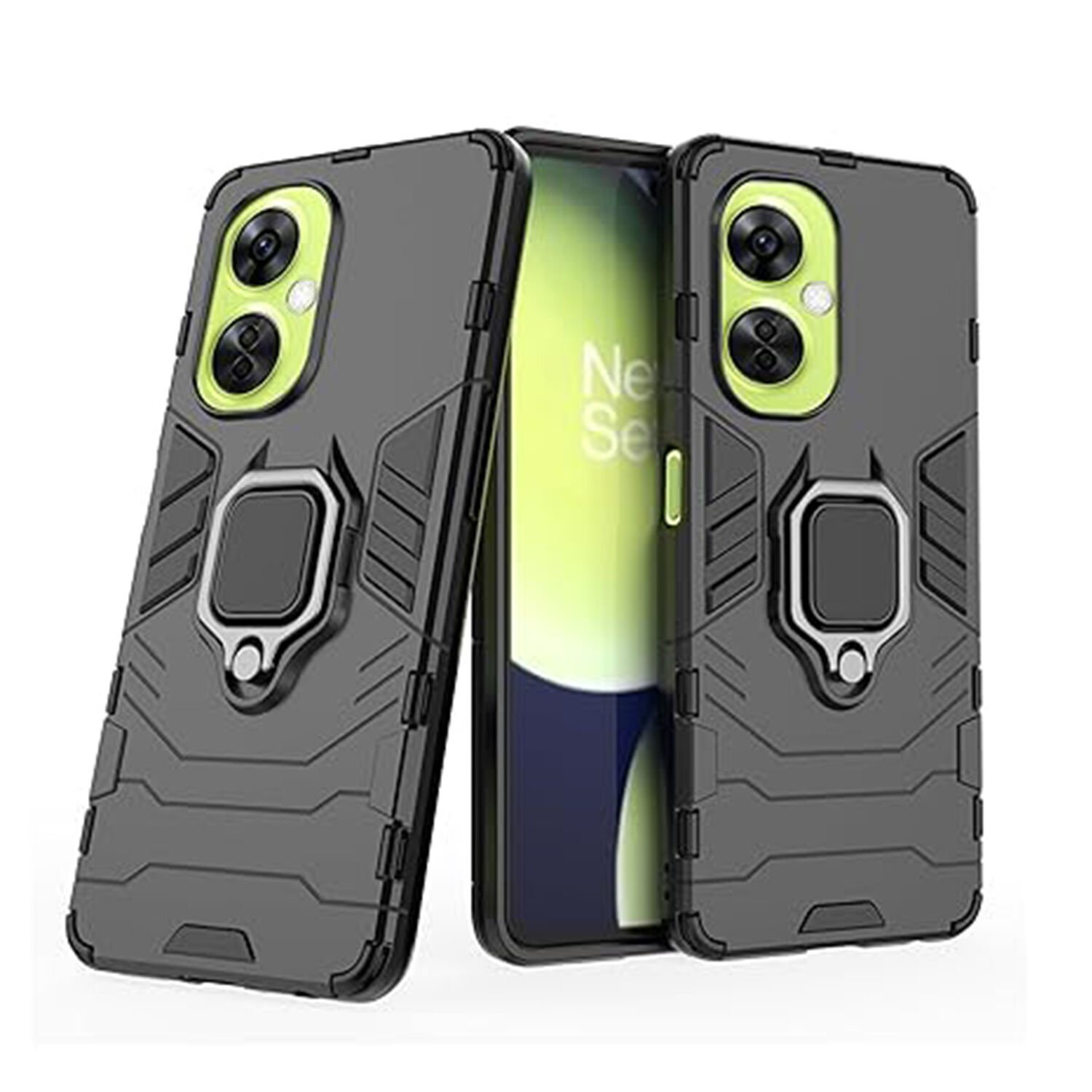 OnePlus Nord CE 3 Lite Batman Serisi Yüzük Standlı Armor Kılıf Siyah -AL3349