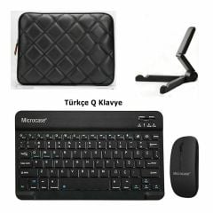 Microcase Samsung Tab S9/S9 plus 12.4 inch  Tablet Tablet Çanta+Türkçe Bluetooth Klavye+Mouse+Tablet Standı-AL8124