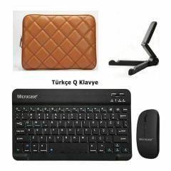 Microcase Samsung Tab S9/S9 plus 12.4 inch  Tablet Tablet Çanta+Türkçe Bluetooth Klavye+Mouse+Tablet Standı-AL8124