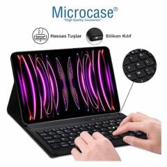 Microcase  Samsung Galaxy Tab S9 Ultra 14.6 inch Tablet Bluetooth Klavye ve Mouse + Standlı Kılıf - BKK6