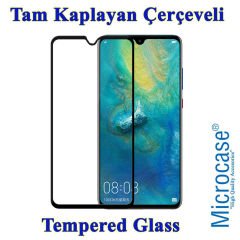 Microcase Huawei Mate 20 X Batman Serisi Yüzük Standlı Armor Kılıf - Siyah + Tam Kaplayan Çerçeveli Cam