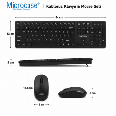 Microcase Türkçe Q Klavye 2.4G USB Alıcılı Kablosuz Klavye Mouse Seti - AL5723