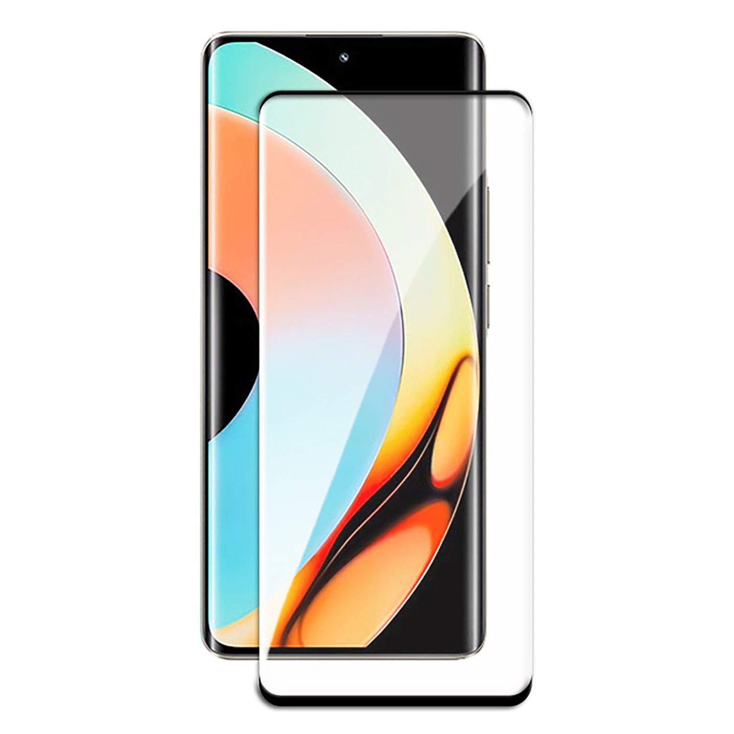 Microcase Realme 10 Pro Plus için 3D Curved Tam Kaplayan Kavisli Tempered Cam Ekran Koruyucu - AL3282