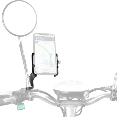 Microcase GUB Pro 2 Alüminyum Alaşım Bisiklet Motosiklet Telefon Tutucu - 55-100mm Dikiz Ayna Bağlantılı Telefon Sabitleyici - AL5773