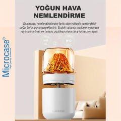Microcase Mini 2 Renk Modlu 300 ML USB Girişli Ultra Sessiz Yanardağ Volkan Tasarım Hava Nemlendirici AL4212