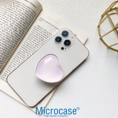 Microcase Kalp Tasarımlı 3M Yapıştırmalı El Parmak Tutucu Cep Telefonu Tutacağı Popsocket - AL5244