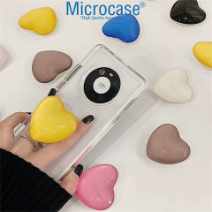 Microcase Kalp Tasarımlı 3M Yapıştırmalı El Parmak Tutucu Cep Telefonu Tutacağı Popsocket - AL5244