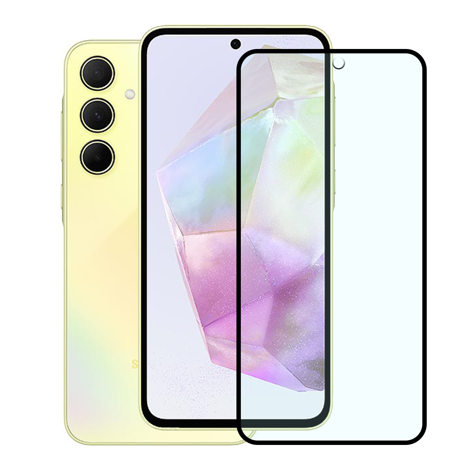 Microcase Samsung Galaxy A35 5G Tam Kaplayan Çerçeveli Tempered Ekran Koruyucu - AL3276