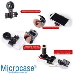Microcase Dürbün , Teleskop , Mikroskop için Telefon Bağlantı Aparatı 25-45 mm - Model No AL2516