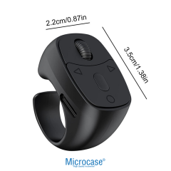Microcase TikTok Yüzüğü Bluetooth Akıllı Uzaktan Kumanda Sayfa Çevirici Video Kaydırma Parmağı Şarjlı Kumanda - AL5766