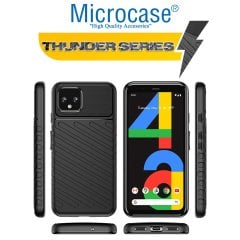 Microcase Google Pixel 4 Thunder Serisi Darbeye Dayanıklı Silikon Kılıf - Siyah