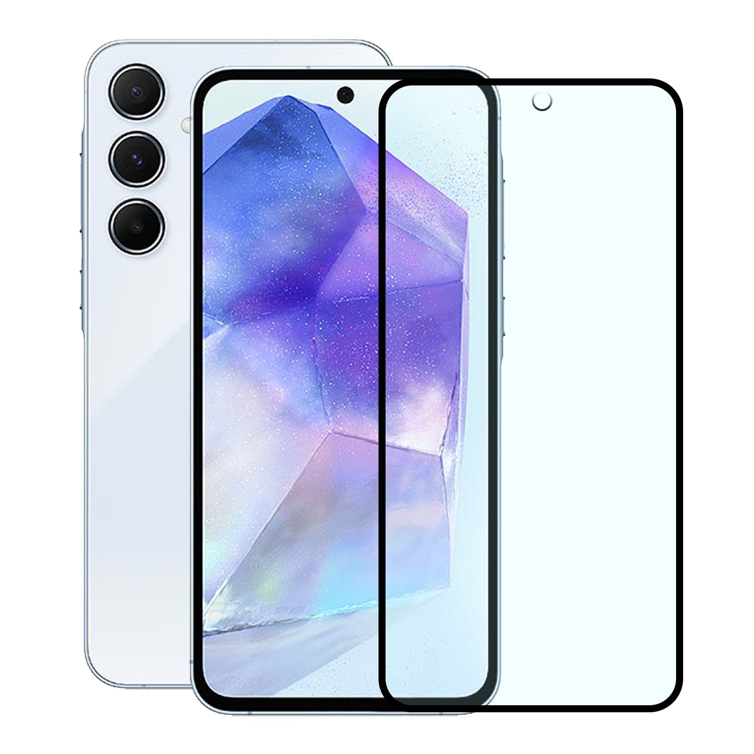 Microcase Samsung Galaxy A55 5G Tam Kaplayan Çerçeveli Tempered Ekran Koruyucu - AL3276
