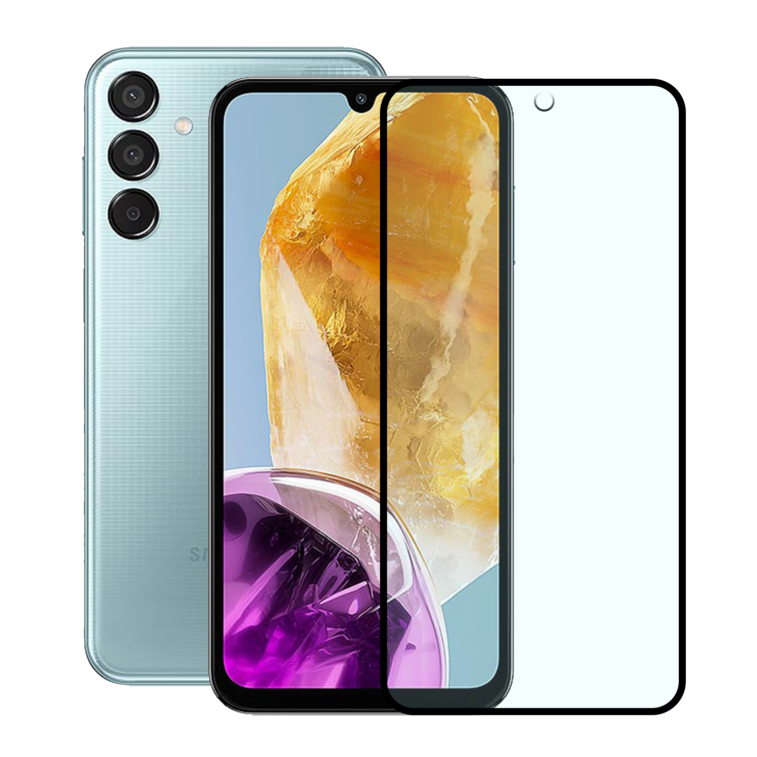 Microcase Samsung Galaxy M15 Tam Kaplayan Çerçeveli Tempered Ekran Koruyucu - AL3276